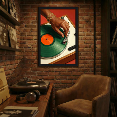 Abstrait main sur vinyle