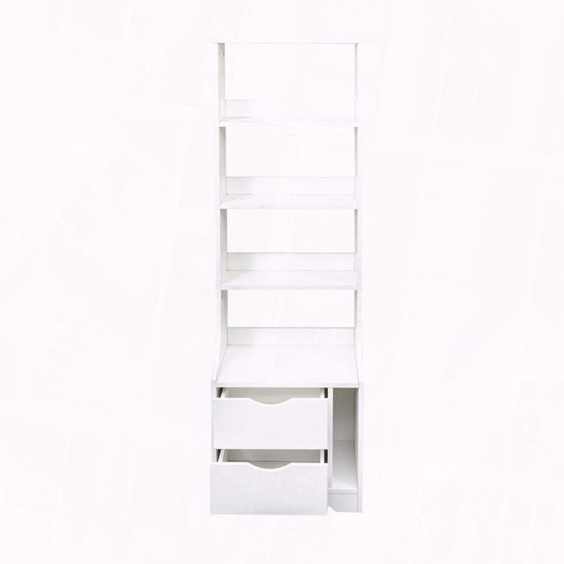 Night Stand Bookshelf Storage Drawers Bedroom Versatile Organizer, White