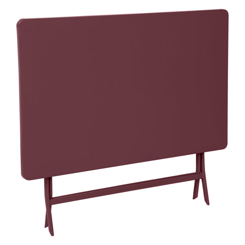 Nifleim Rectangular Metal Folding Outdoor Bistro Table , 110cm cm W 70cm cm D, Bordeaux
