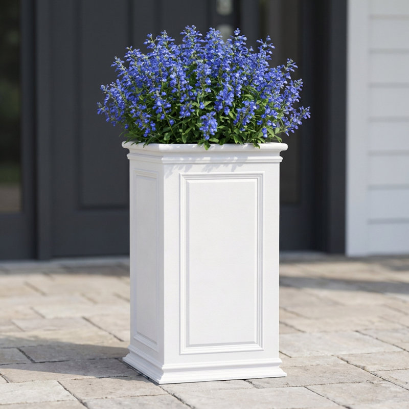 Pot à fleurs avec arrosage automatique Strafford, Blanc