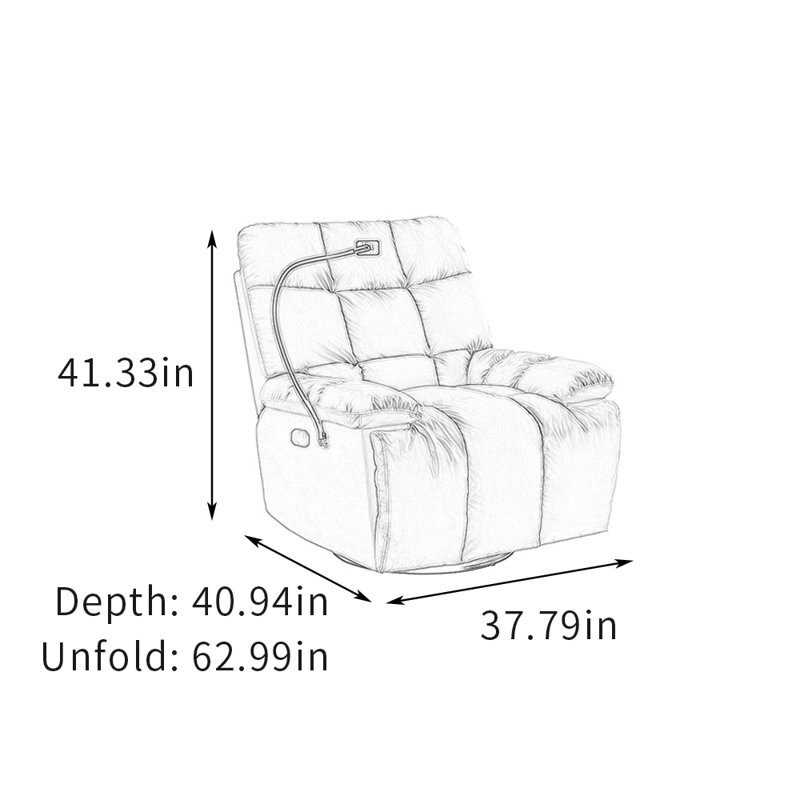 Single Leisure Functional Recliner with Holder, Brown