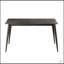 Table de salle à manger moderne à bords droits en pierre artificielle noire moderne avec pieds en métal gris foncé, 6 places, parfaite pour les cuisines et les salles à manger contemporaines-252322338-252322336