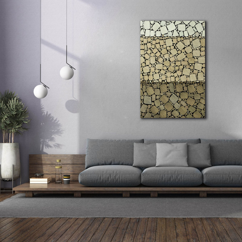  «Bedrock 1» par Alonzo Saunders, art mural sur toile, 40 po x 60 po
