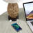 Adone 22.5" Natural Rattan Bedside Table Lamp with Dual USB Ports and Touch Control