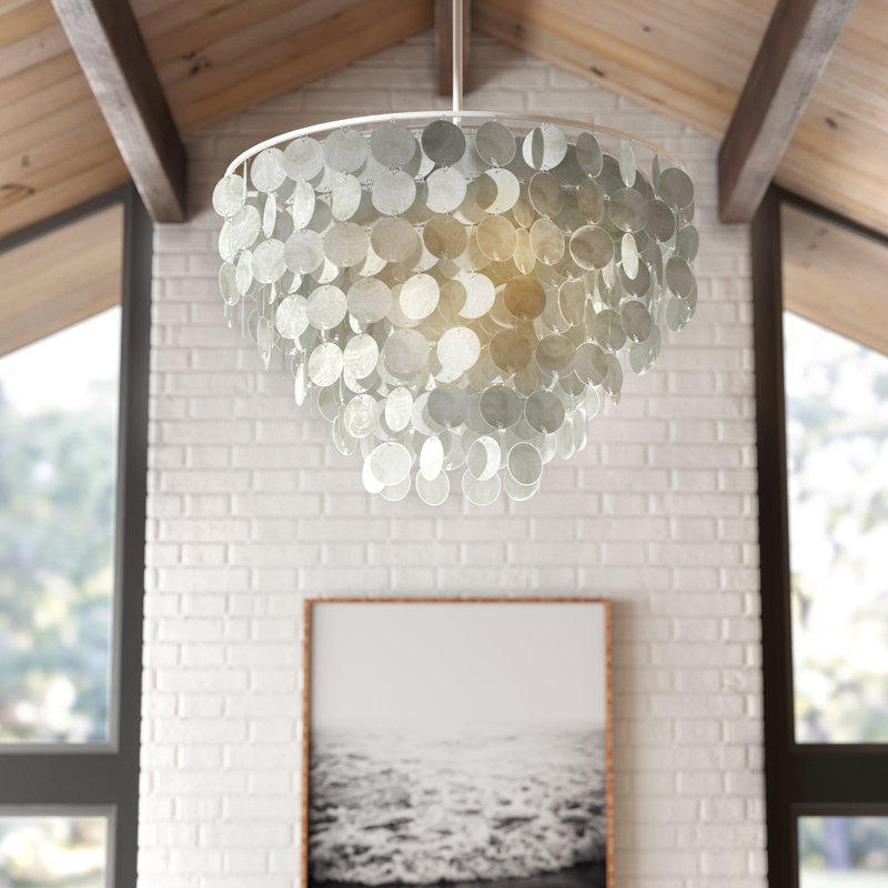 6 - Light Dimmable Tiered Chandelier