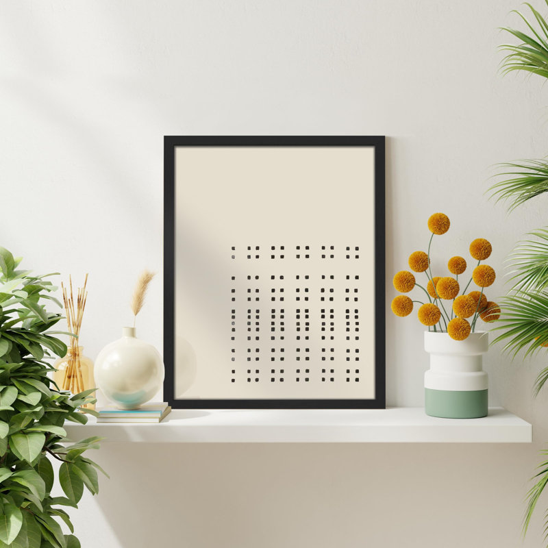 " Precision And Pattern Modern Dot Matrix ", Black Framed, 10" H x 8" W