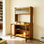 Table pliante en bambou avec tablettes de rangement pour petits espaces Bureau à domicile
