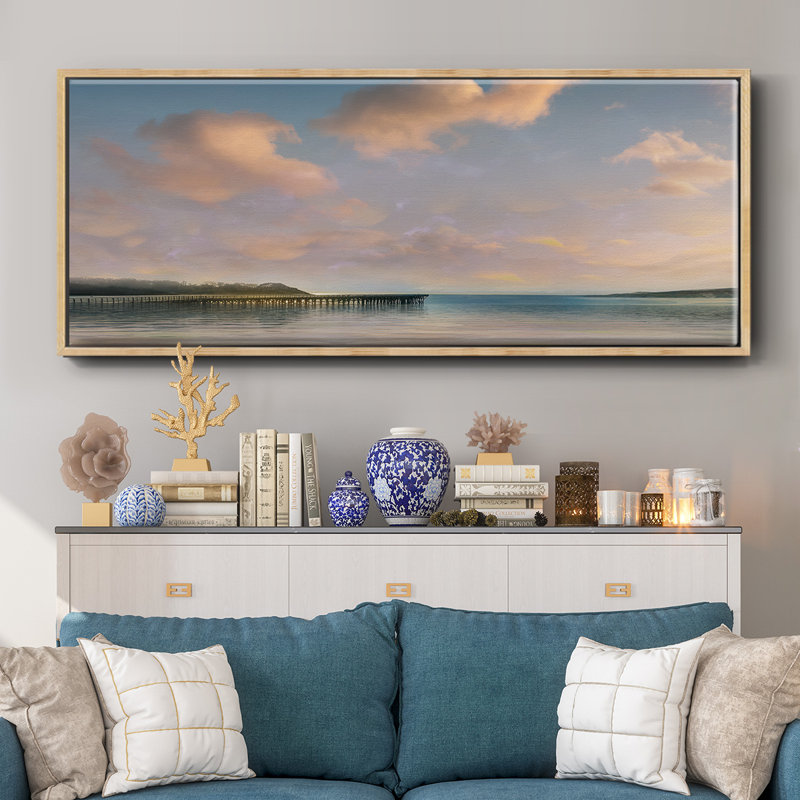 Pastel Sunnset- Framed Canvas, 24" H x 60" W