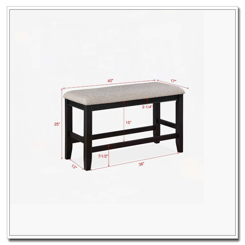 Banc de salle à manger à hauteur de comptoir rembourré