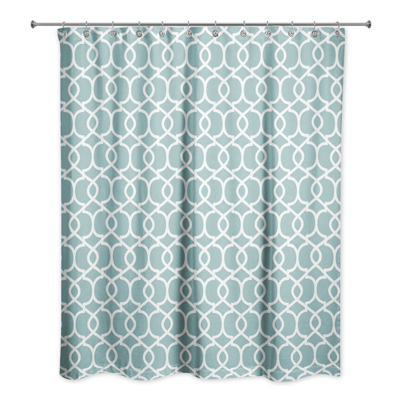 Geometric Shower Curtain, Teal