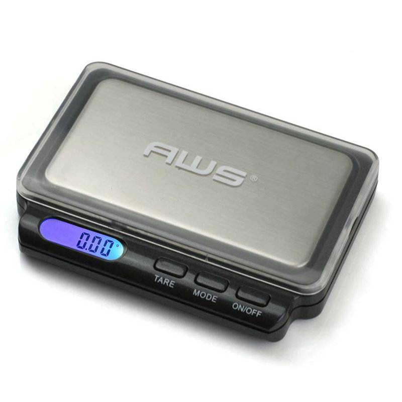 Gray Stainless Steel Digital Pocket Scale with Backlit Display