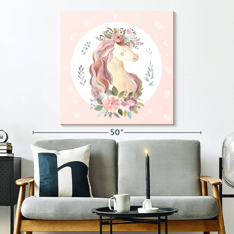 Ashelle charmante licorne fleurie, H 33 po x l 33 po