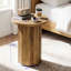 Table de bout ronde, table d'appoint étroite avec piédestal stable-1094413112