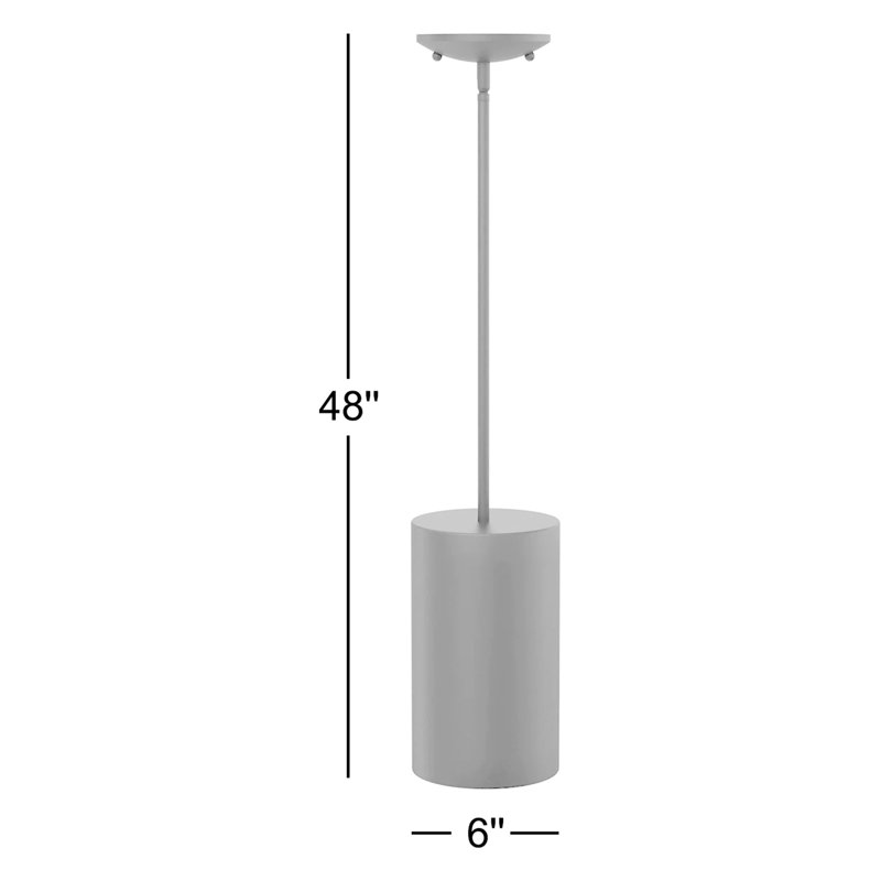 Beaverson 1-Light Indoor or Outdoor Silver Gray Aluminum Cylinder Mini Pendant, Silver Gray