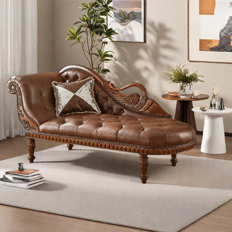 Chaise longue moderne et rétro sculptée, Orienté à gauche (vu de face)