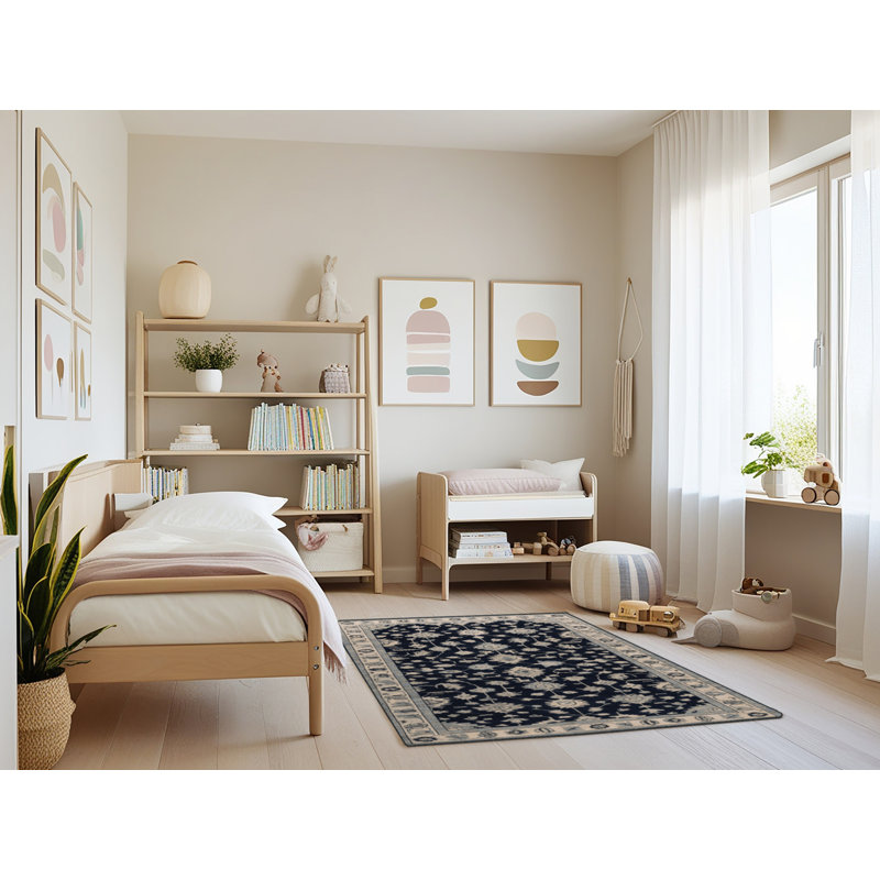 Machine Washable Overdyed Gray Area Rug, Rectangle 4' x 6'