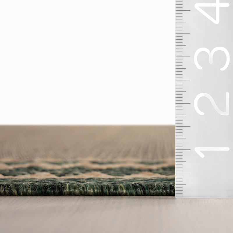  Tapis intérieur / extérieur Mirelia, Rectangle 6'7" x 9', Vert