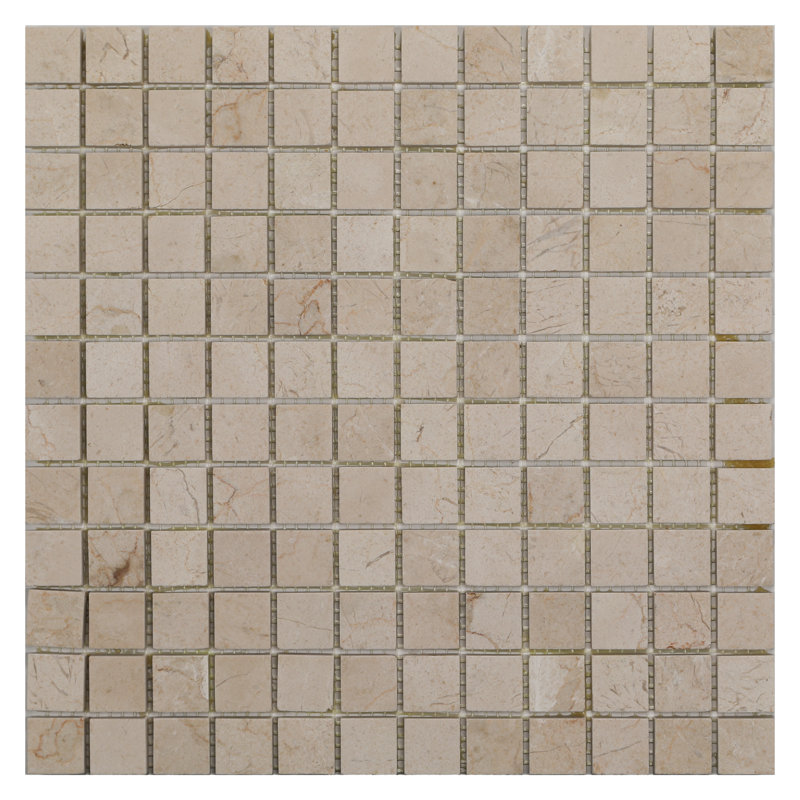 Addis 1" x 1" Grid Crema Marfil Marble Mosaic Wall & Floor Tile