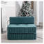 Canapé-lit futon pliant en chenille vert avec mousse haute densité et support à ressorts