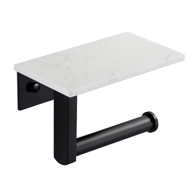 Accessoire de quincaillerie de salle de bain mural pour porte-papier hygiénique avec tablette en marbre naturel 