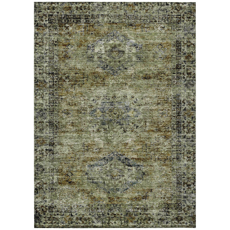 Machine Washable Indoor/Outdoor Labon ACN2170 Global Rug, Rectangle 2'6" x 3'10"