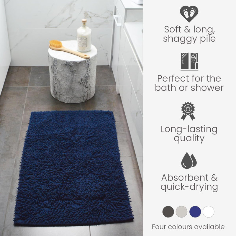Tumble Twist Cotton Bath Mat Large, Navy