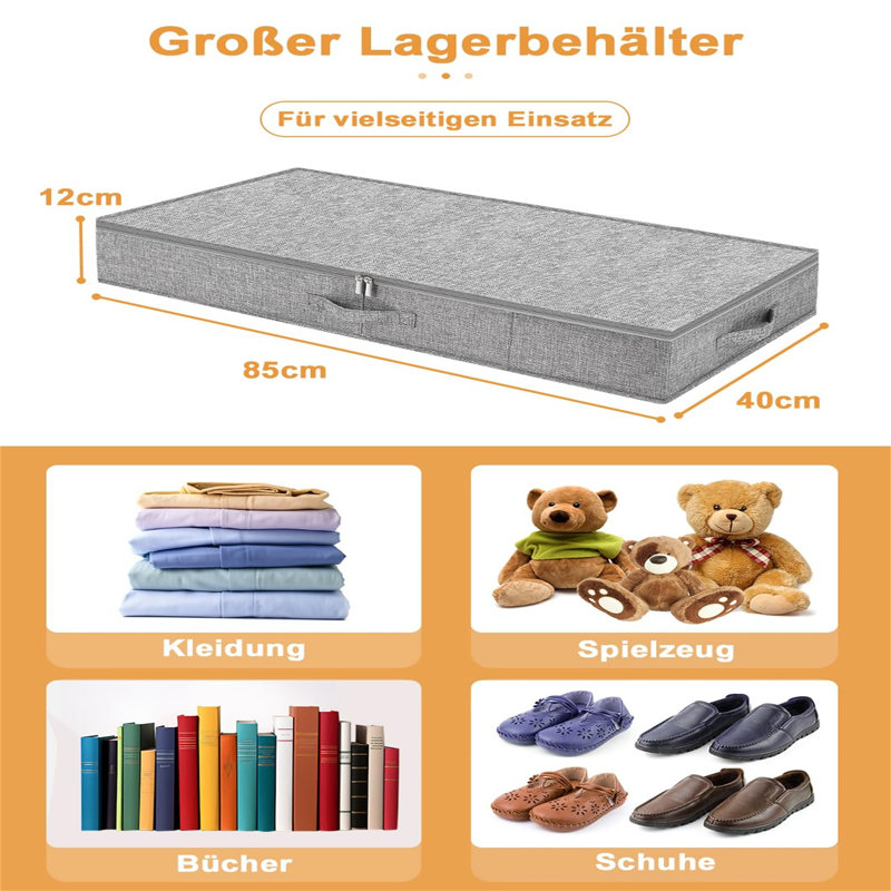 Brayden Studio Fabric Underbed Storage, Grey