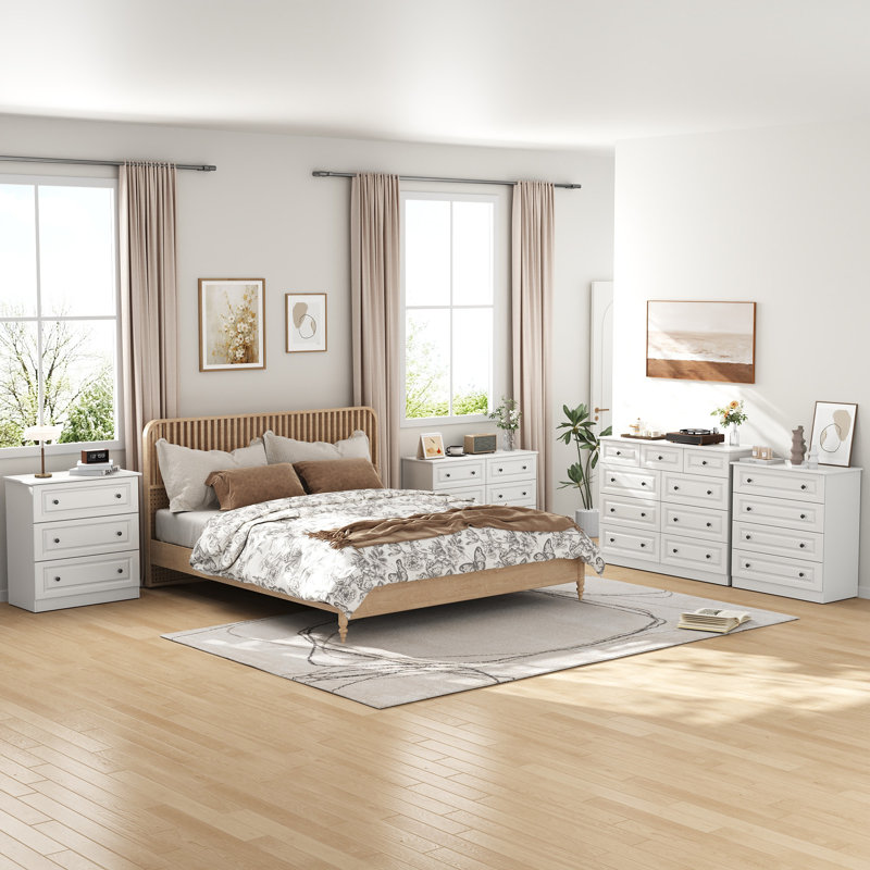 Ensemble de chambre à coucher 3 pièces Peiffer: commode 9 tiroirs et commode 3 tiroirs et commode 3 tiroirs (ensemble de 3)
