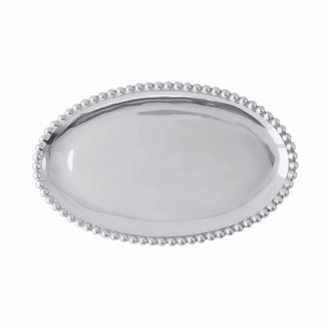 Mariposa String Of Pearls Aluminum Platter Mariposa