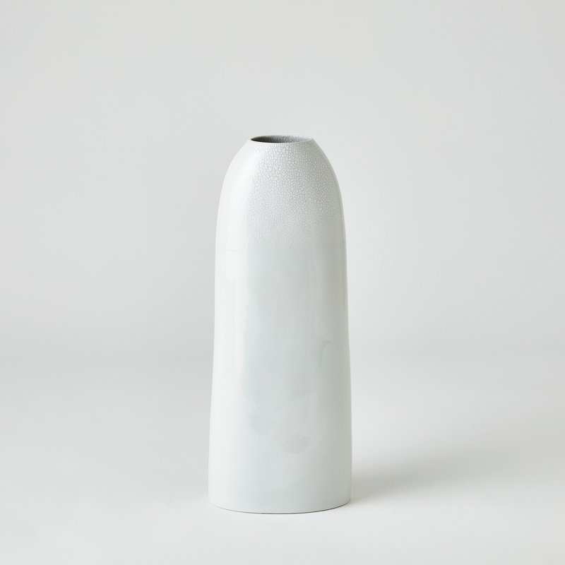 Terra Porcelain China Table Vase, 25.25" H x 10.25" W x 6.5" D, White