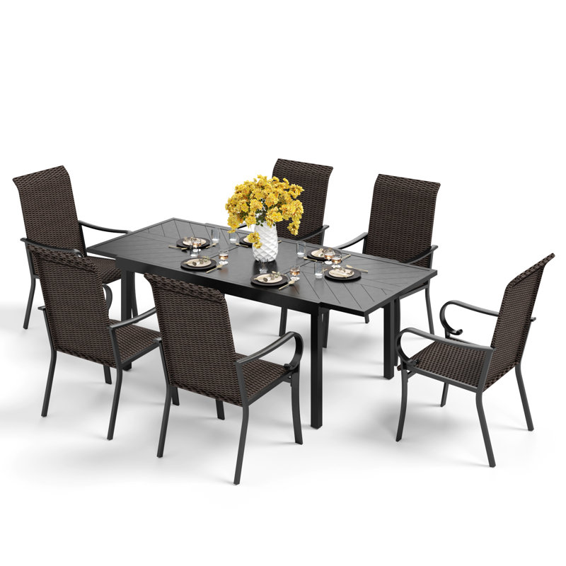 Ensemble de salle à manger rectangulaire pour 6 personnes 84 po Argyri