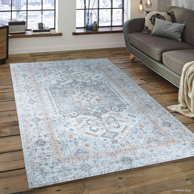 Tapis traditionnel en laine tissé à la main ivoire Alandria, Rectangle 9 pi x 12 pi