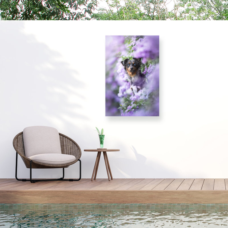 Toile pour l'extérieur Natalie Grosse Lilac Pup, H 19 po x l 12 po