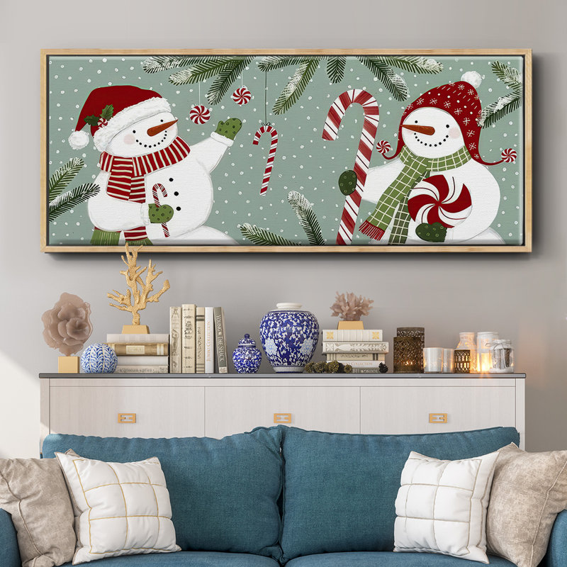 Frosty x 2, toile encadrée, H 20 po x l 50 po