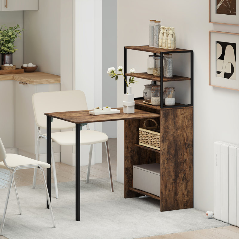 Metal Base Computer Desk, Brown