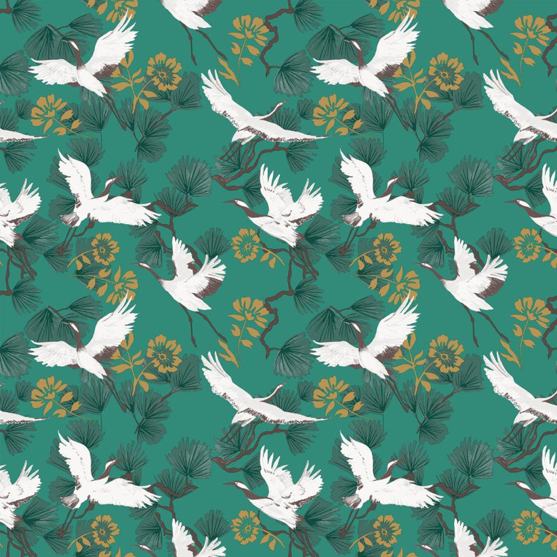 Alexiyana 1m x 53cm Matte Wallpaper Roll, Green/Yellow/Brown