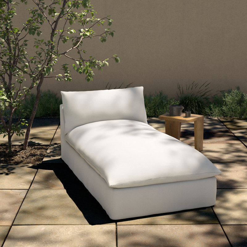Grant Outdoor Chaise Lounge, White Performance