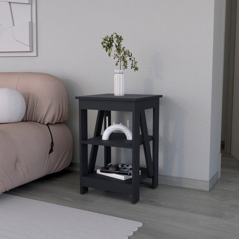 Table d'appoint Rossville, salon, noir, Noir