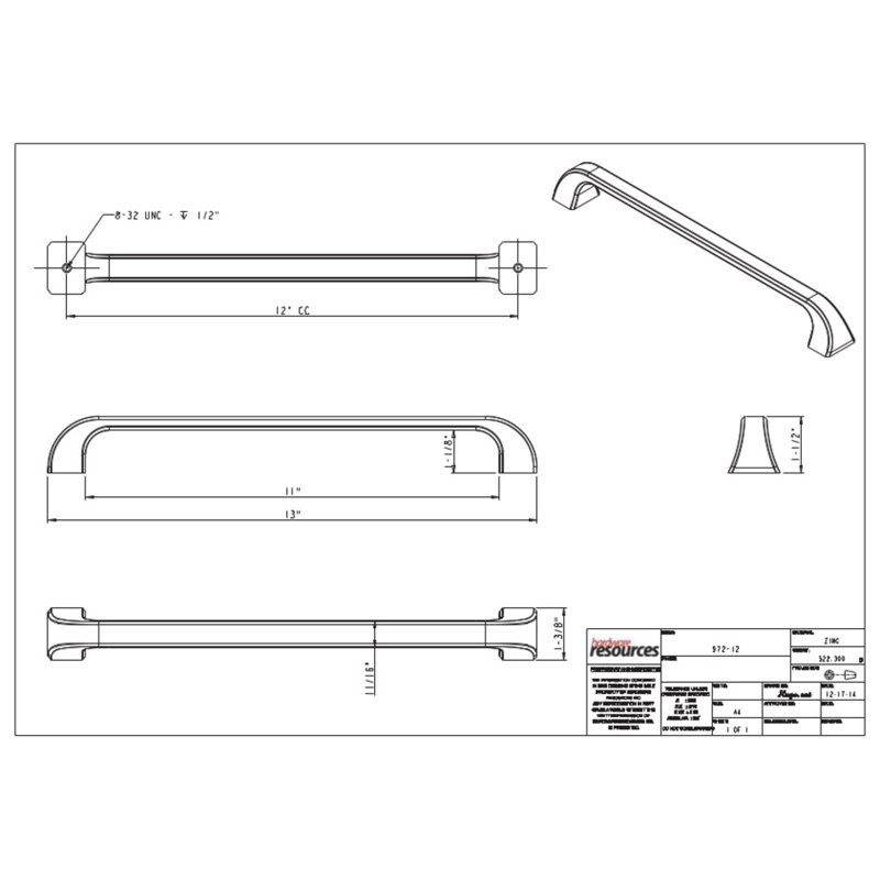 Marlo Bar / Handle Pull, Polished Nickel