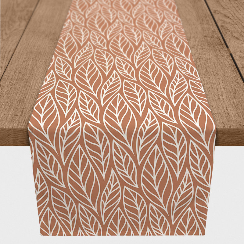 Ilwell Copper Leaf Table Runner, 90" x 16"