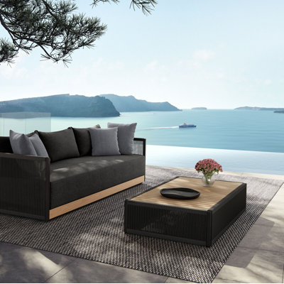 Table basse Fifer en teck / noir