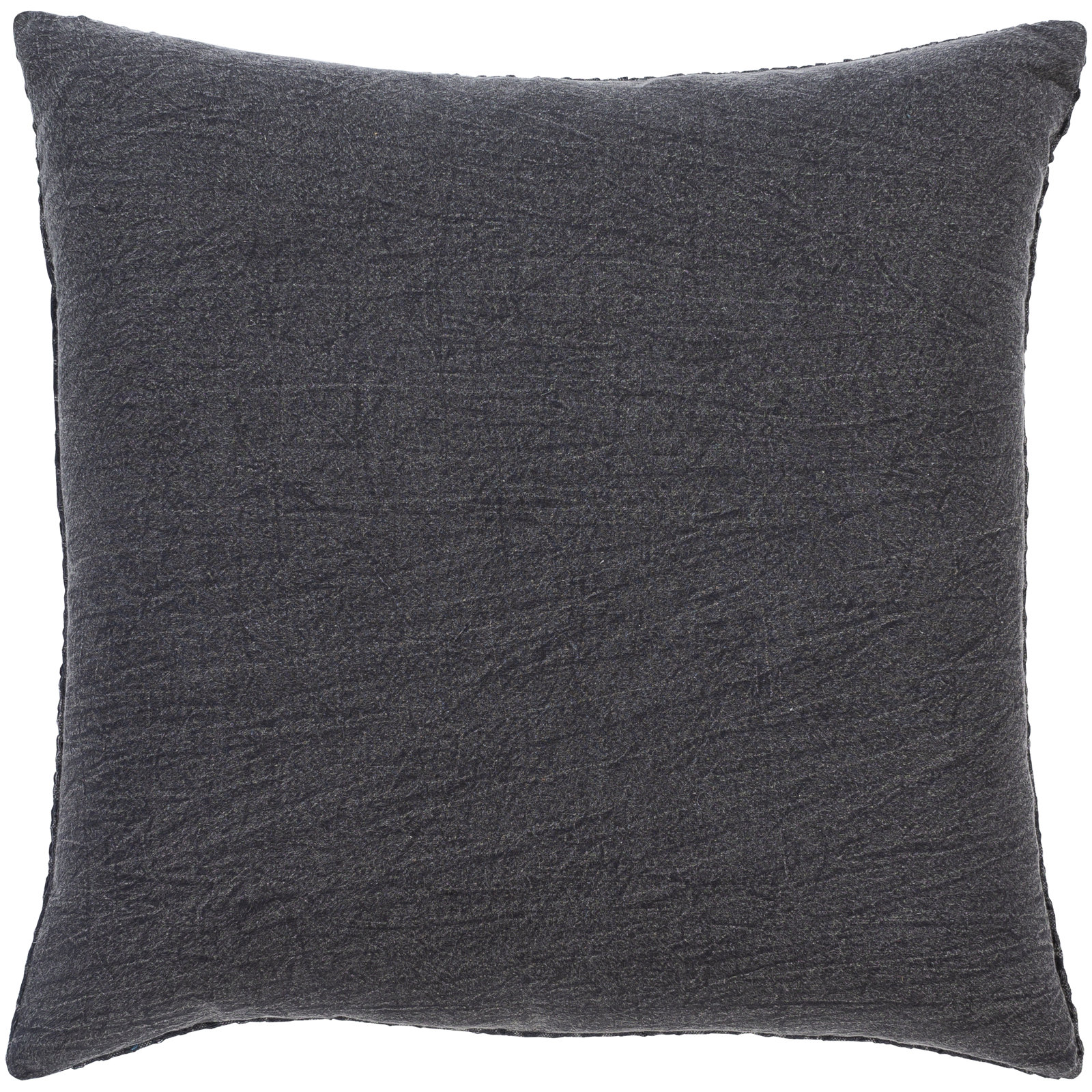 Kappa Geometric Cotton Throw Pillow, 20" x 20" , Black, No Fill