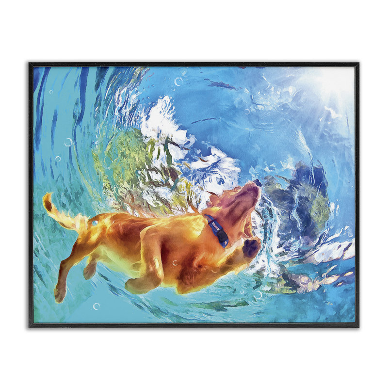 Giclée sous-marine par Masey St. Studios, H 11 po x l 14 po, Giclée encadrée noir minuit