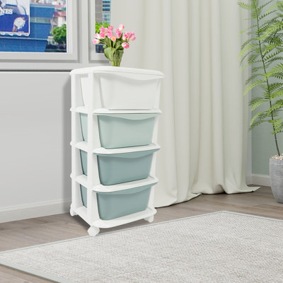 4 Drawer Storage Drawer with Wheels
