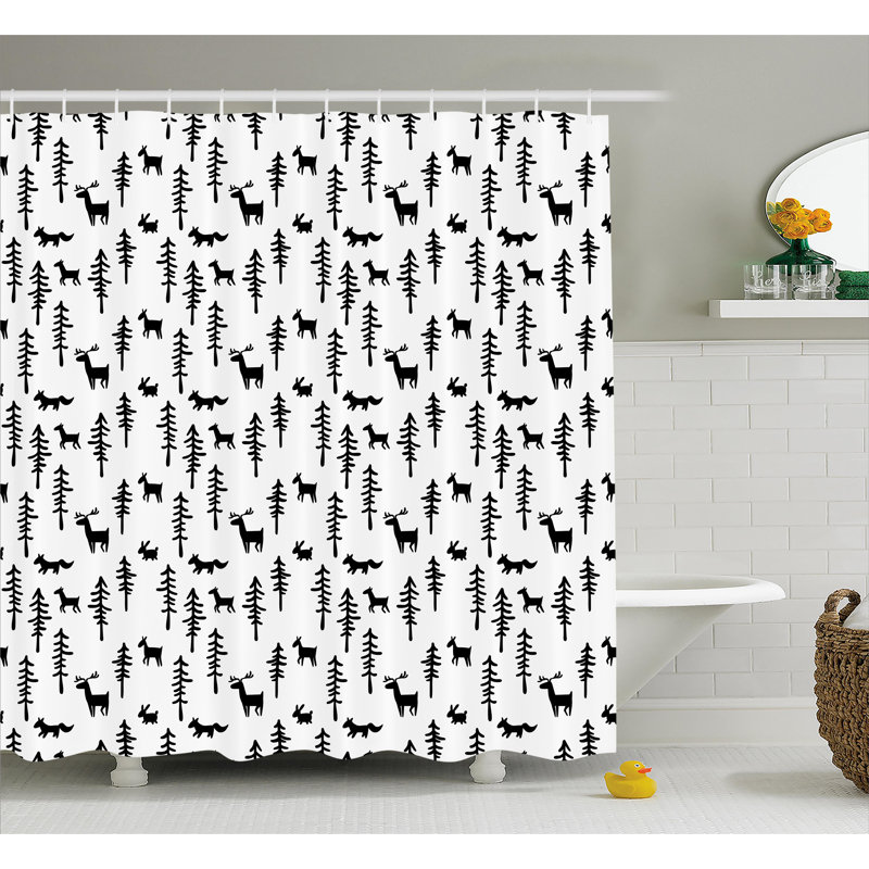Rideau de douche simple pin animal Scoles, H 75 po x l 69 po