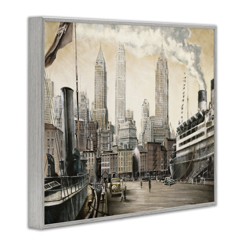 "Urban Boat Harbor", estampe numérique par Matthew Daniels, Estampe numérique Farmhouse, H 24 po x l 30 po
