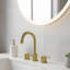 Robinet de lavabo de salle de bain polyvalent avec deux poignées en métal-120218869