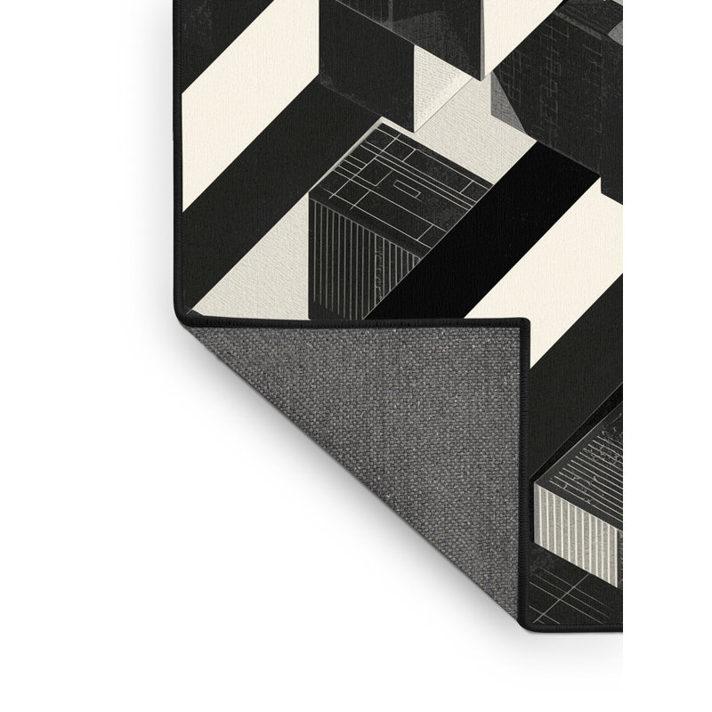 Tapis gris à motif géométrique moelleux à motifs géométriques modernes, 2 pi x 3 pi