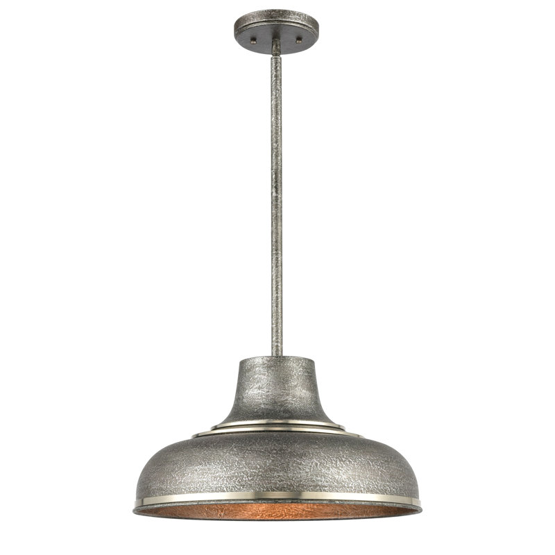 Luminaire suspendu 1 lumière de 16 po Kerin - Gris argent texturé