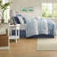 Elegant Blue Polyester Bedding Set, Comforter With Hypoallergenic Filling For Home